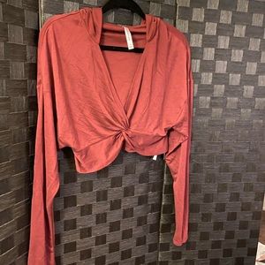 Long sleeve hoodie crop top